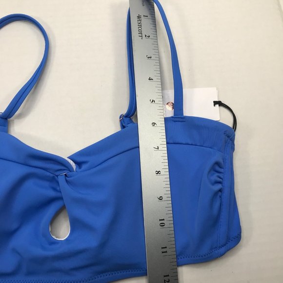 Shade And Shore Women's Size Medium 8-10 Twist Front Keyhole Bralette Bikini New - Picture 12 of 16